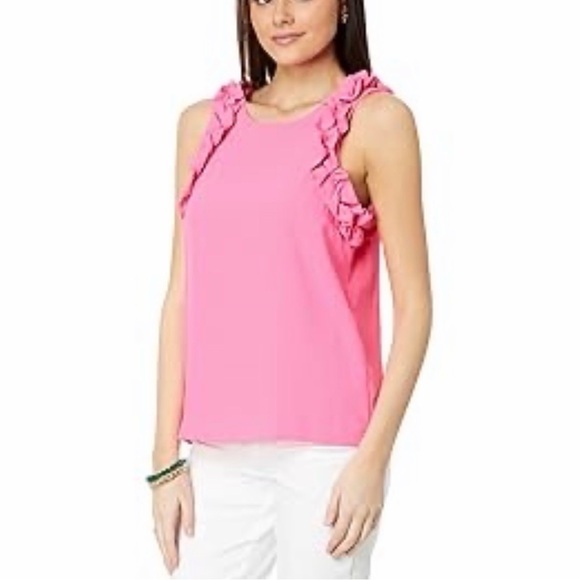 Pink Ruffle Sleeveless Top - Picture 1 of 3